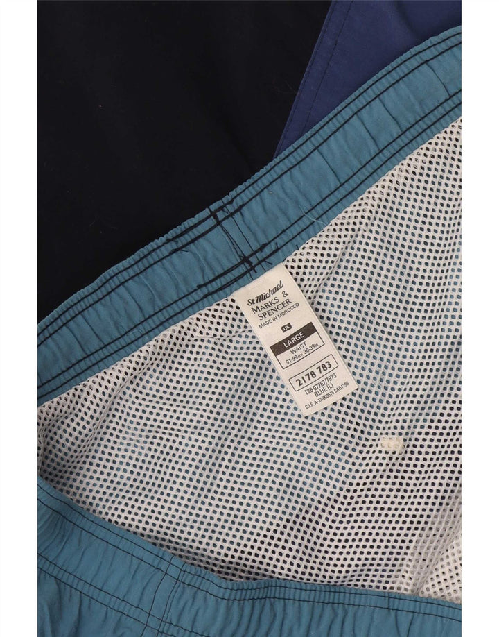 Marks & Spencer Pantaloncini da bagno da uomo St. Michael Large Blue Colourblock