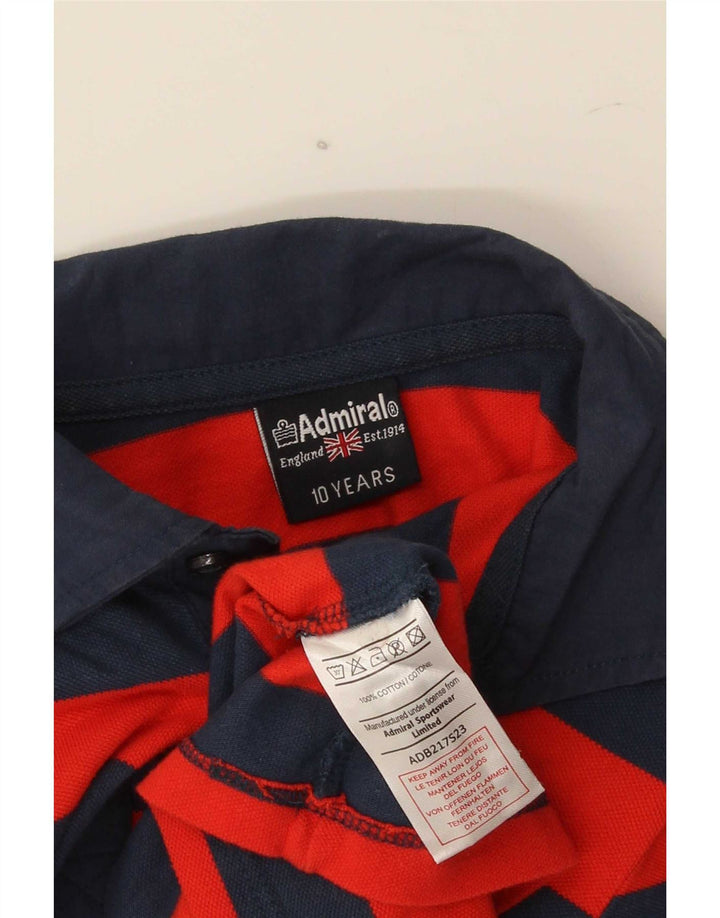 Polo da bambino Admiral 9-10 anni in cotone rigato rosso