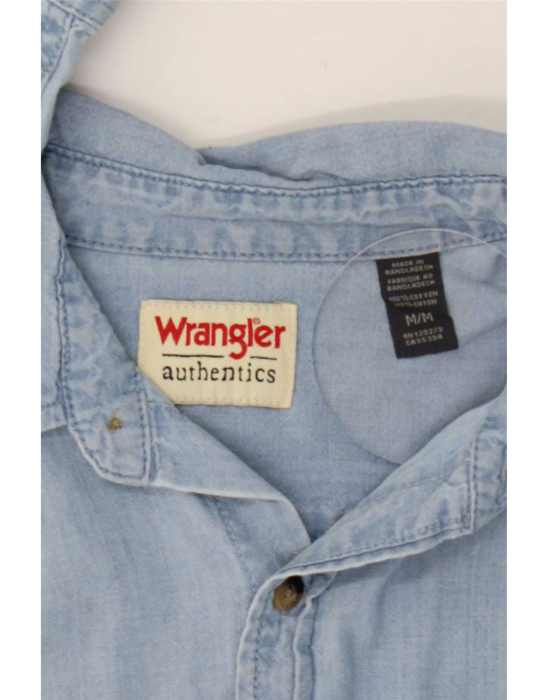 Camicia di jeans da uomo Wrangler in cotone blu medio