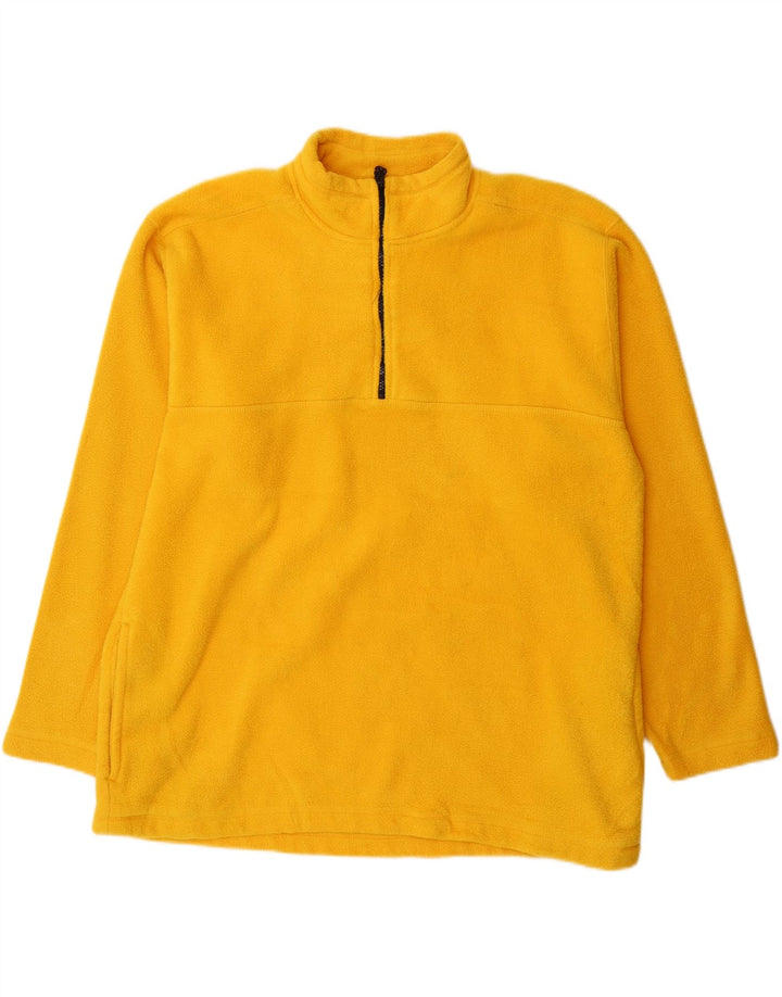 Maglione in pile da uomo con zip e collo VINTAGE XL poliestere giallo