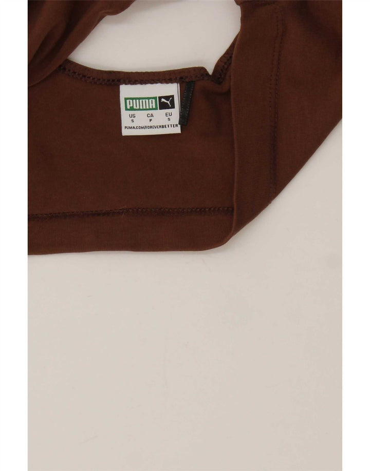 Top corto da donna Puma UK 10 piccolo cotone marrone