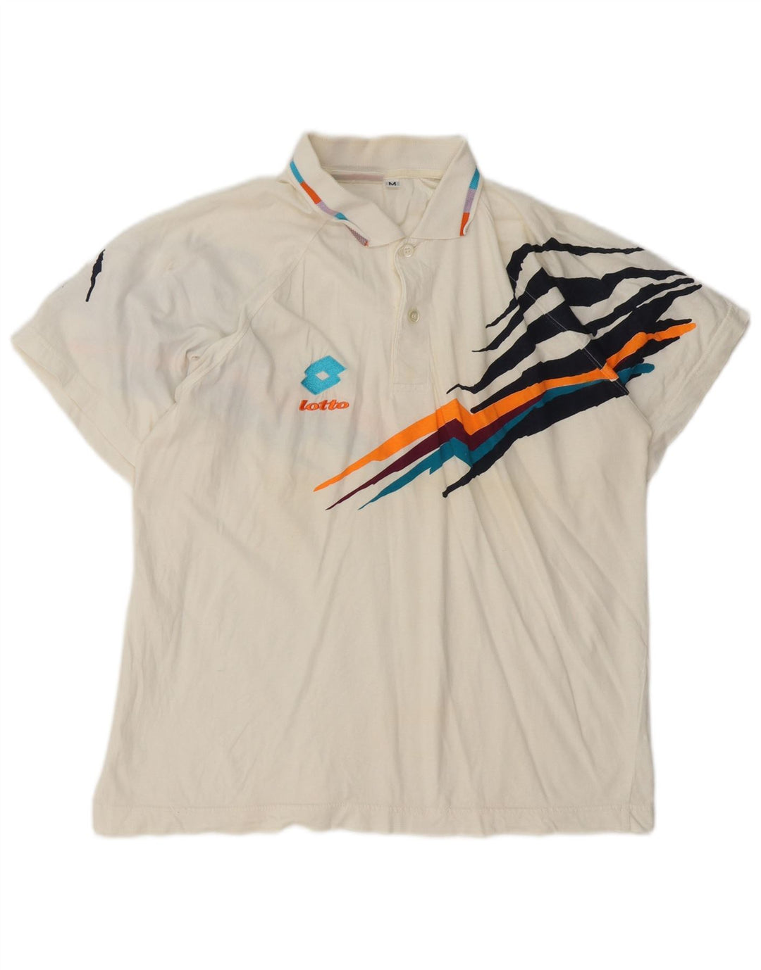 Polo grafica da uomo Lotto in cotone bianco medio