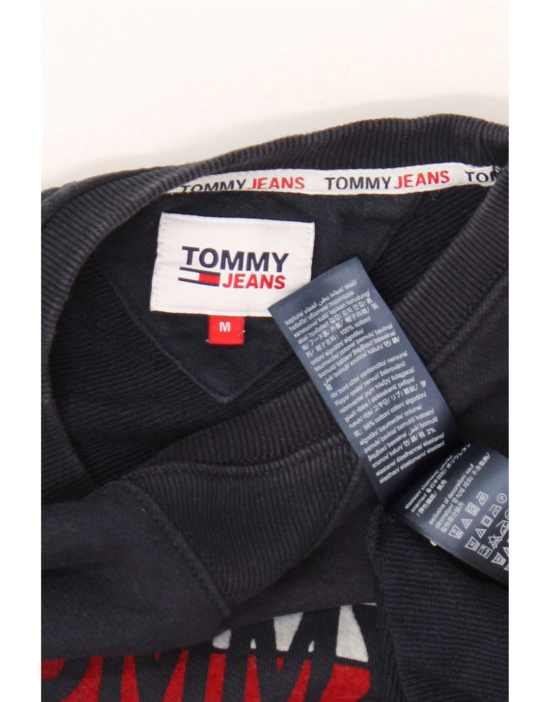 Felpa grafica da uomo Tommy Hilfiger Maglione medio in cotone blu navy