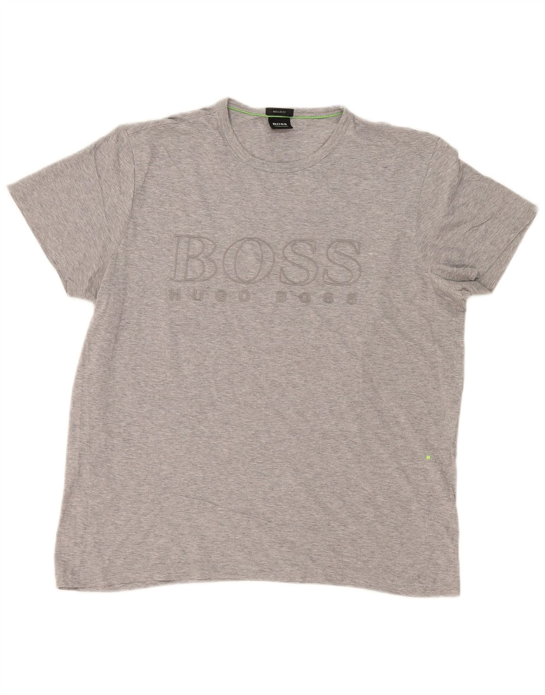 Hugo Boss T-shirt grafica da uomo con vestibilità regolare, maglietta grande in cotone grigio