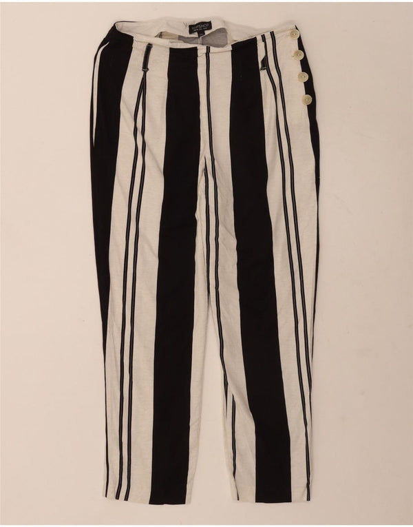 Pantaloni corti da donna Topshop UK 10 Small W28 L25 Colorblock bianco
