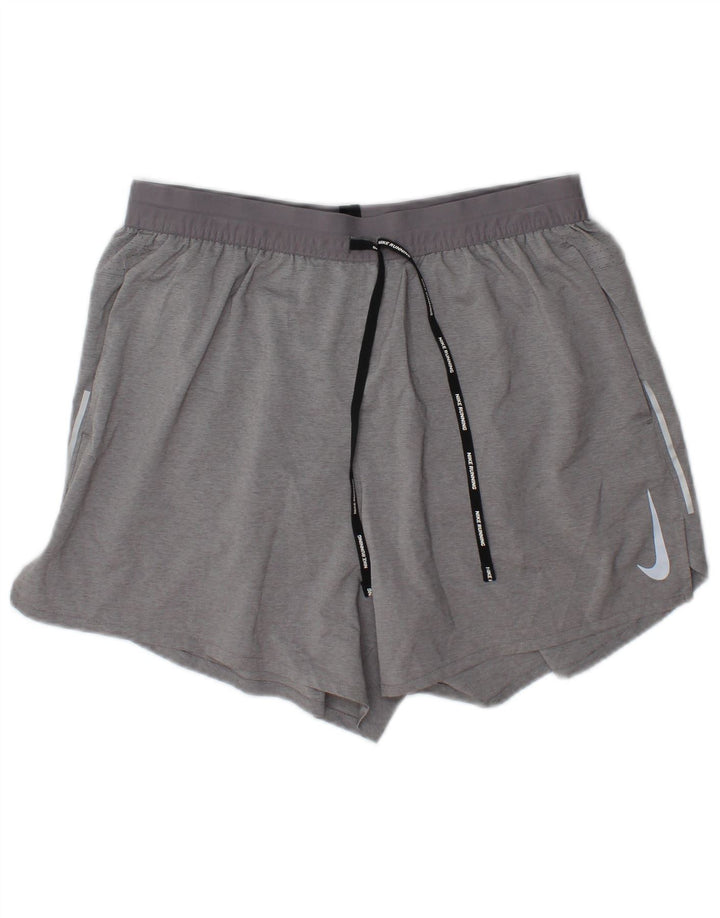 Pantaloncini sportivi Nike Dri Fit da uomo, grandi, in poliestere grigio