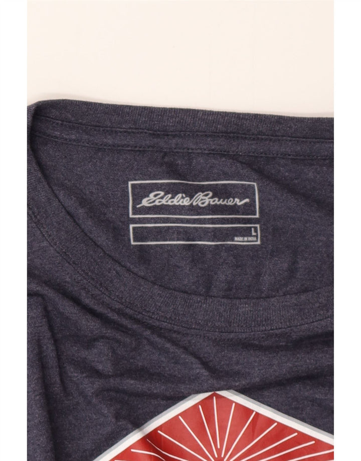 T-shirt grafica da uomo EDDIE BAUER Top grande blu navy