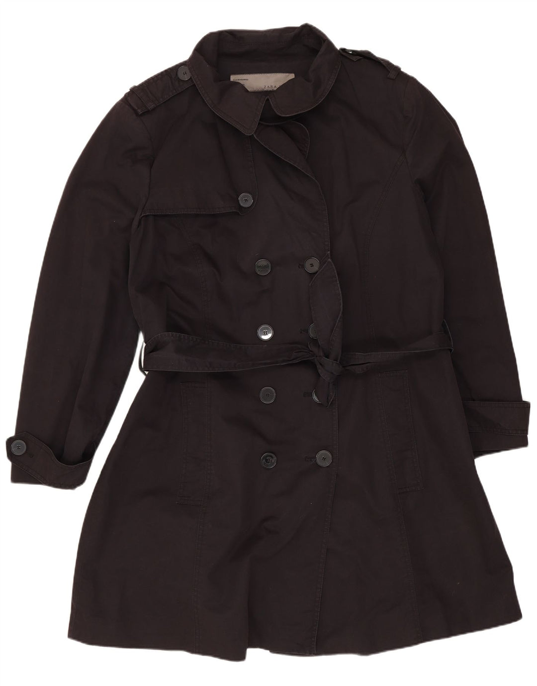 Trench da donna Zara UK 20 2XL Cotone blu navy