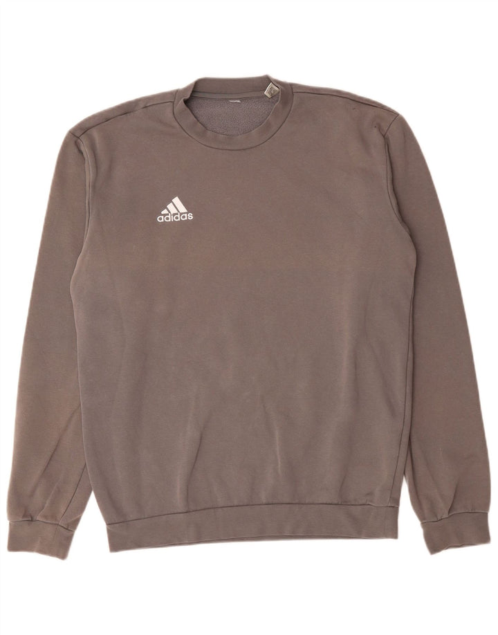 Felpa Adidas Uomo Maglione Cotone Grigio Medio