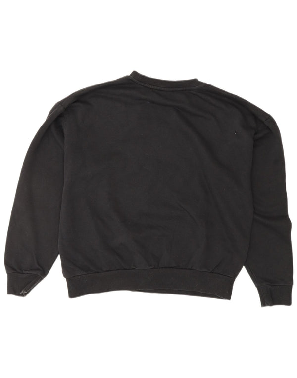 Felpa con grafica PUMA da donna, maglione UK 14, cotone nero medio