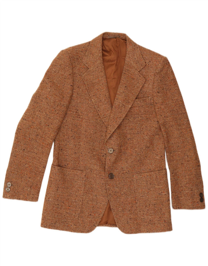 Giacca blazer vintage da uomo a 2 bottoni IT 50 grande marrone screziato