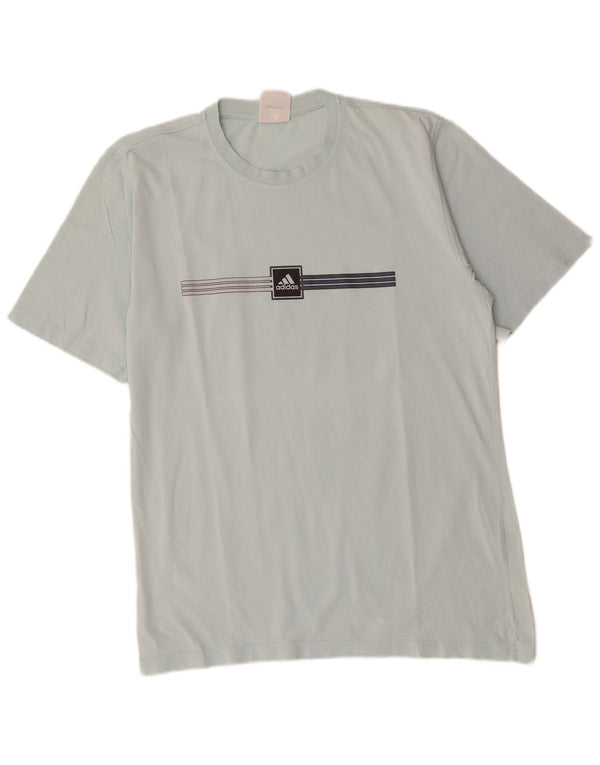 T-shirt ADIDAS da uomo Top in cotone a righe blu medio