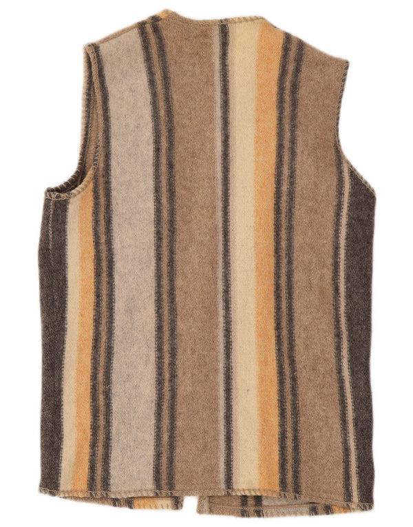 Maglione cardigan senza maniche da donna Benetton UK 16 grande lana multicolore