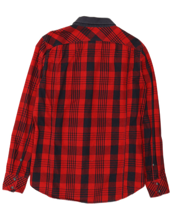 Camicia in flanella da uomo G-Star, cotone a quadri rossi grandi
