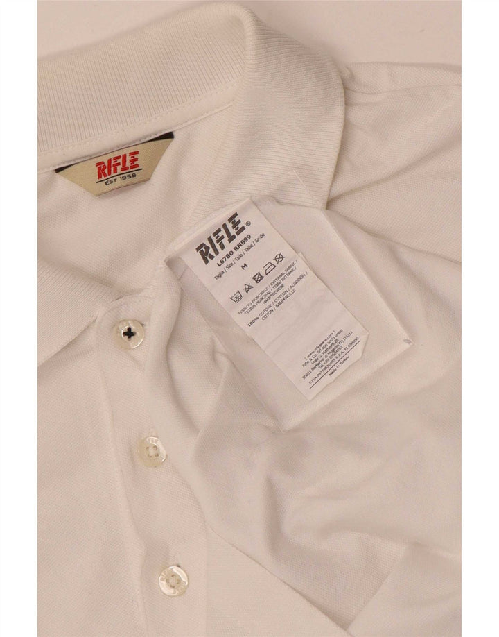 Polo da uomo Rifle in cotone bianco medio