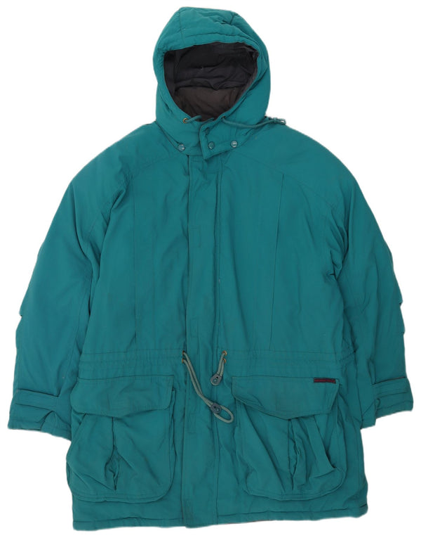 Cappotto giacca a vento con cappuccio da uomo Valmeline UK 42 XL nylon blu