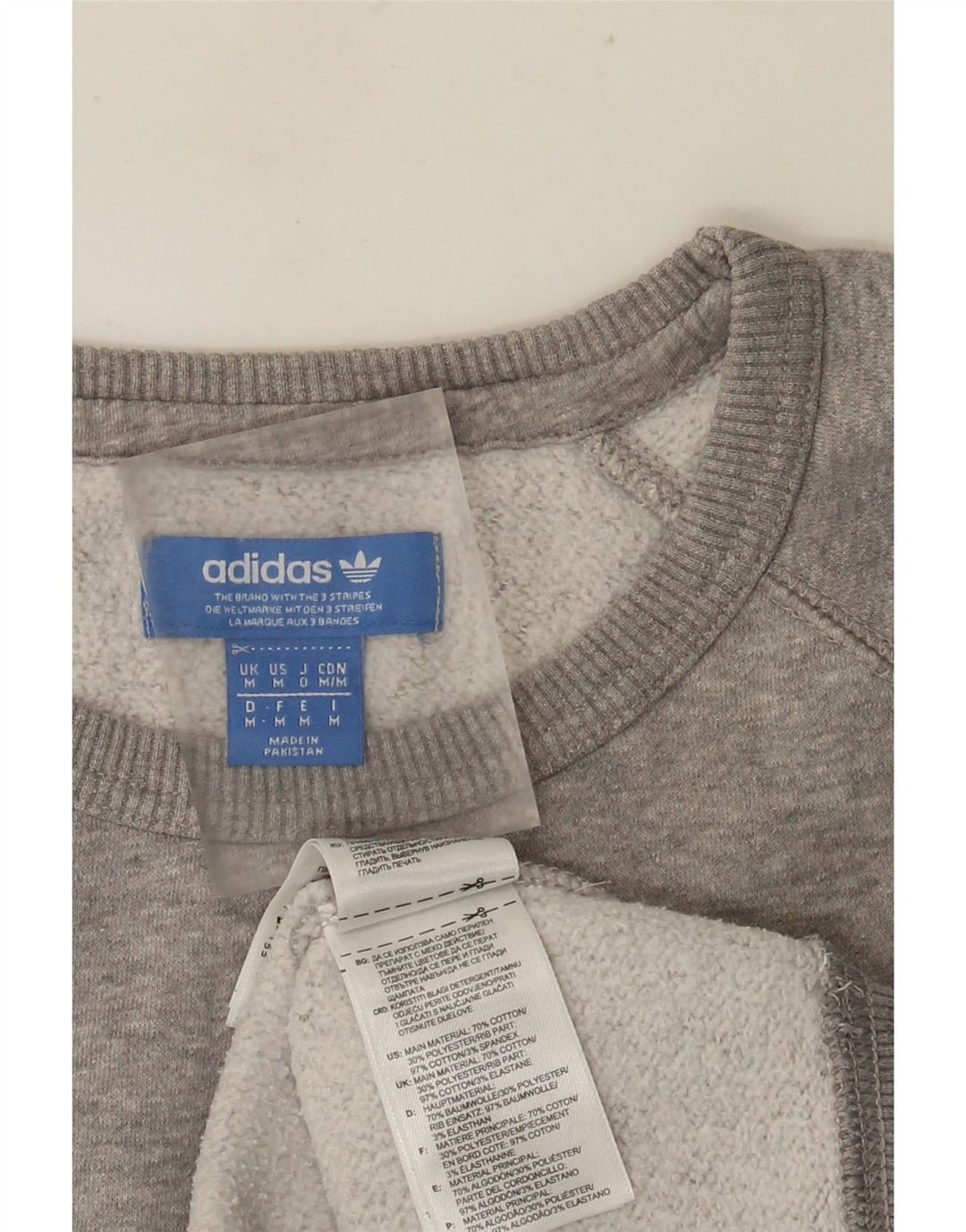 Felpa grafica da uomo ADIDAS, maglione in cotone screziato grigio medio