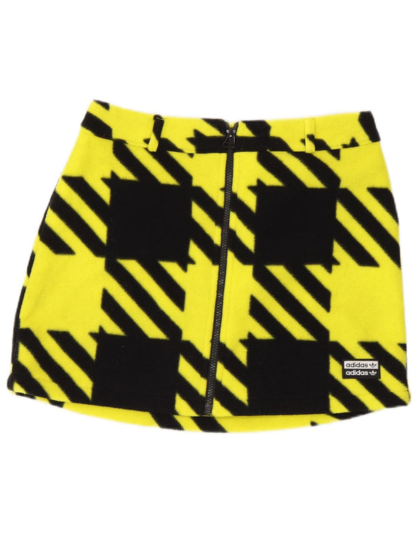 Minigonna da donna Adidas UK 10 piccola W27 pied de poule gialla