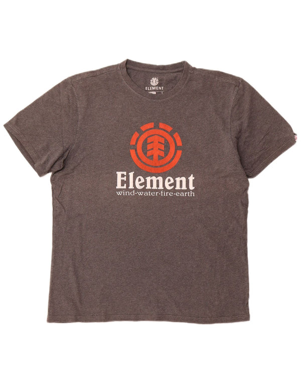 ELEMENT T-shirt grafica da uomo con vestibilità regolare, top grande in cotone grigio