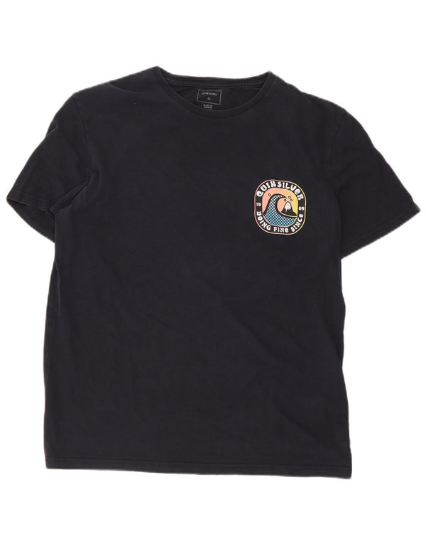 T-shirt grafica da uomo Quiksilver Top in cotone blu navy medio