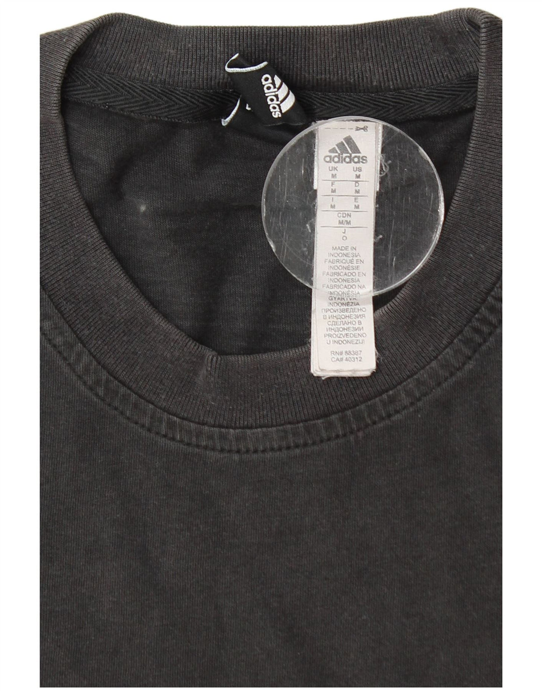 T-shirt Adidas da uomo Top media in cotone nero