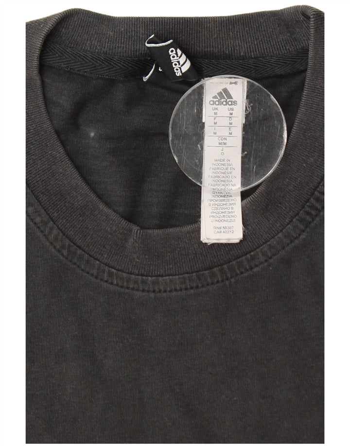 T-shirt Adidas da uomo Top media in cotone nero