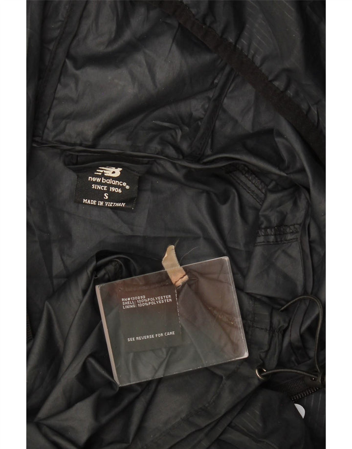 Giacca antipioggia con cappuccio grafica da uomo New Balance UK 36 piccola poliestere nero