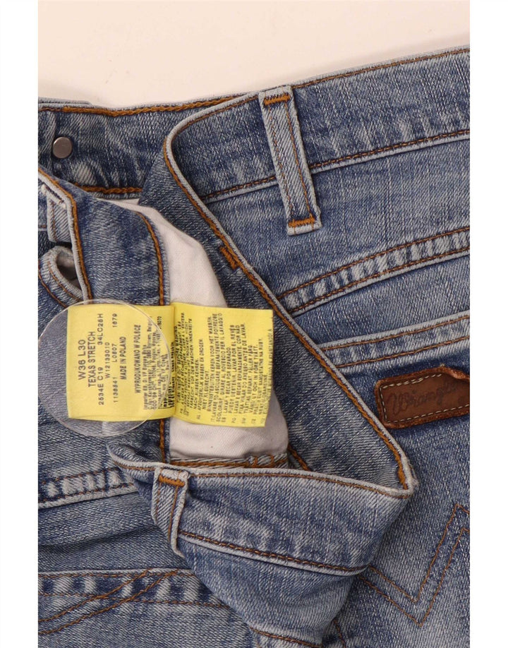 Jeans dritti elasticizzati Texas Wrangler da uomo W36 L30 cotone blu