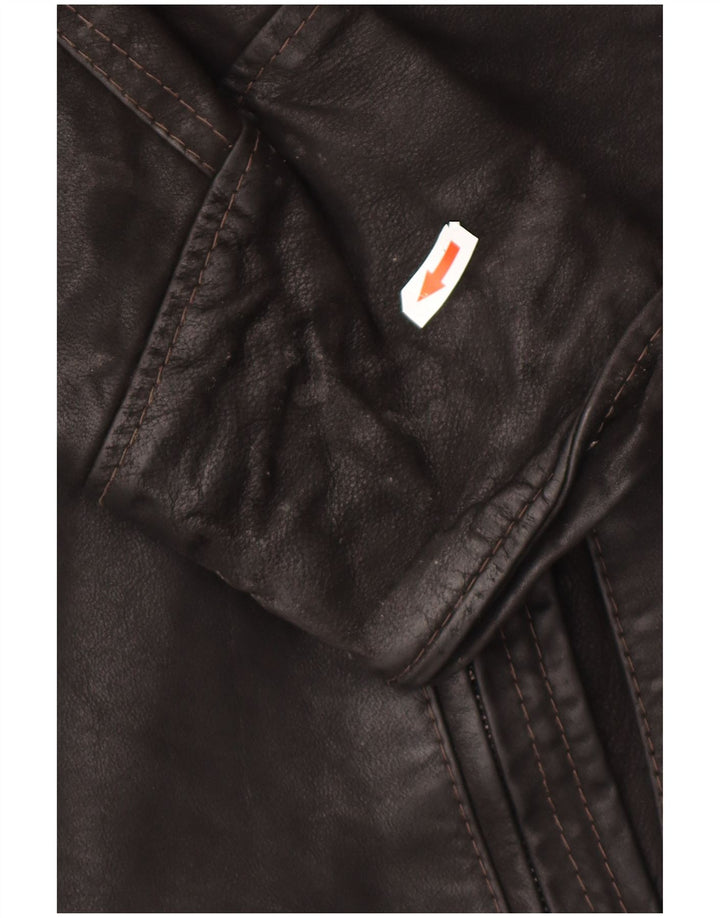 Giacca in pelle vintage da uomo IT 52 XL Nera