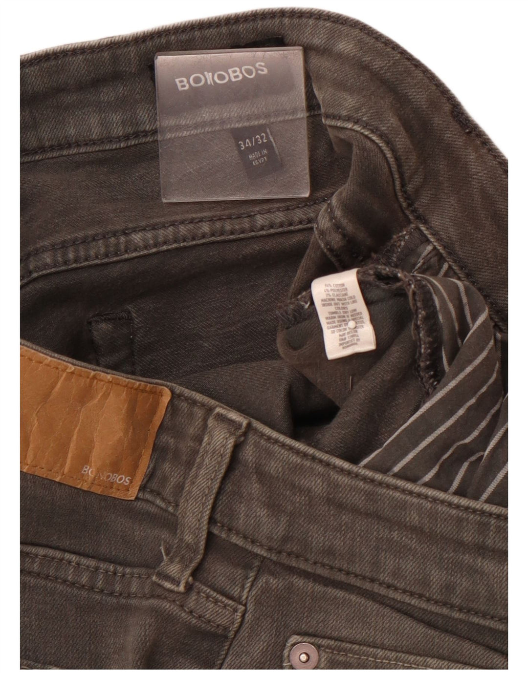 Jeans slim da uomo BONOBOS W34 L32 cotone grigio
