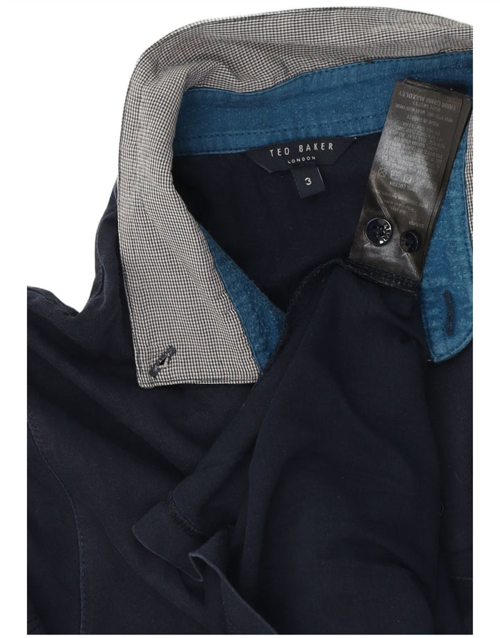 Polo da uomo Ted Baker taglia 3 media in cotone blu navy