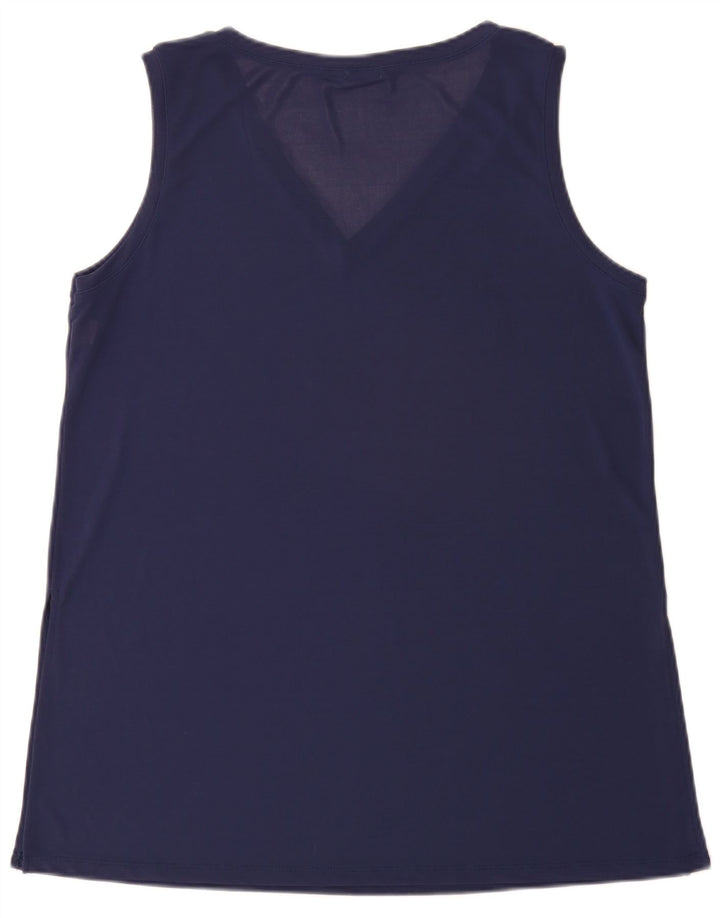 BENETTON Mens Vest Top Medium Navy Blue Polyester