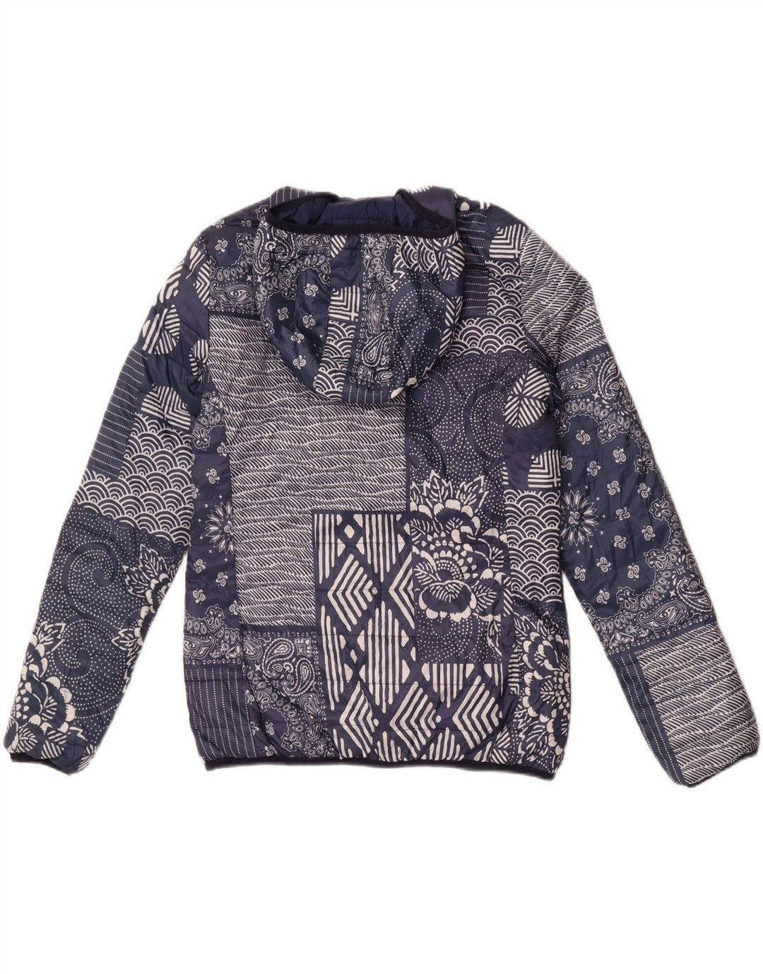 Giacca imbottita con cappuccio da donna Champion IT 46 Large Patchwork blu navy
