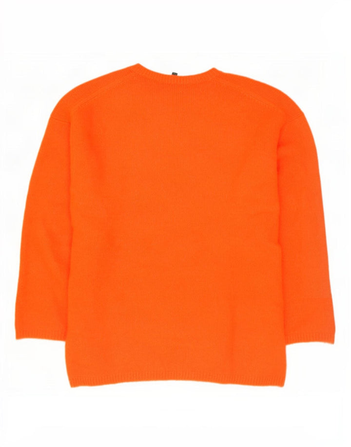Maglione maglione girocollo oversize da donna Massimo Dutti UK 10 piccolo arancione