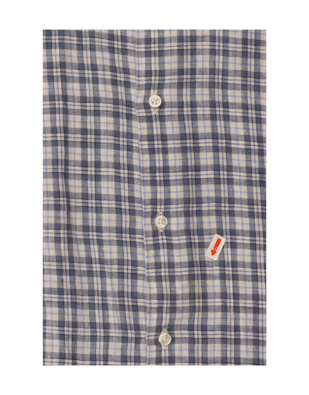 MASSIMO DUTTI Mens Shirt 2XL Blue Check Linen