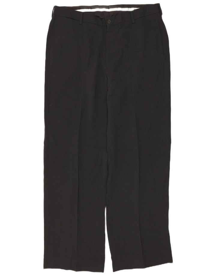 EMPORIO ARMANI Pantaloni da Abito Dritti Uomo W36 L32 Gessato Nero