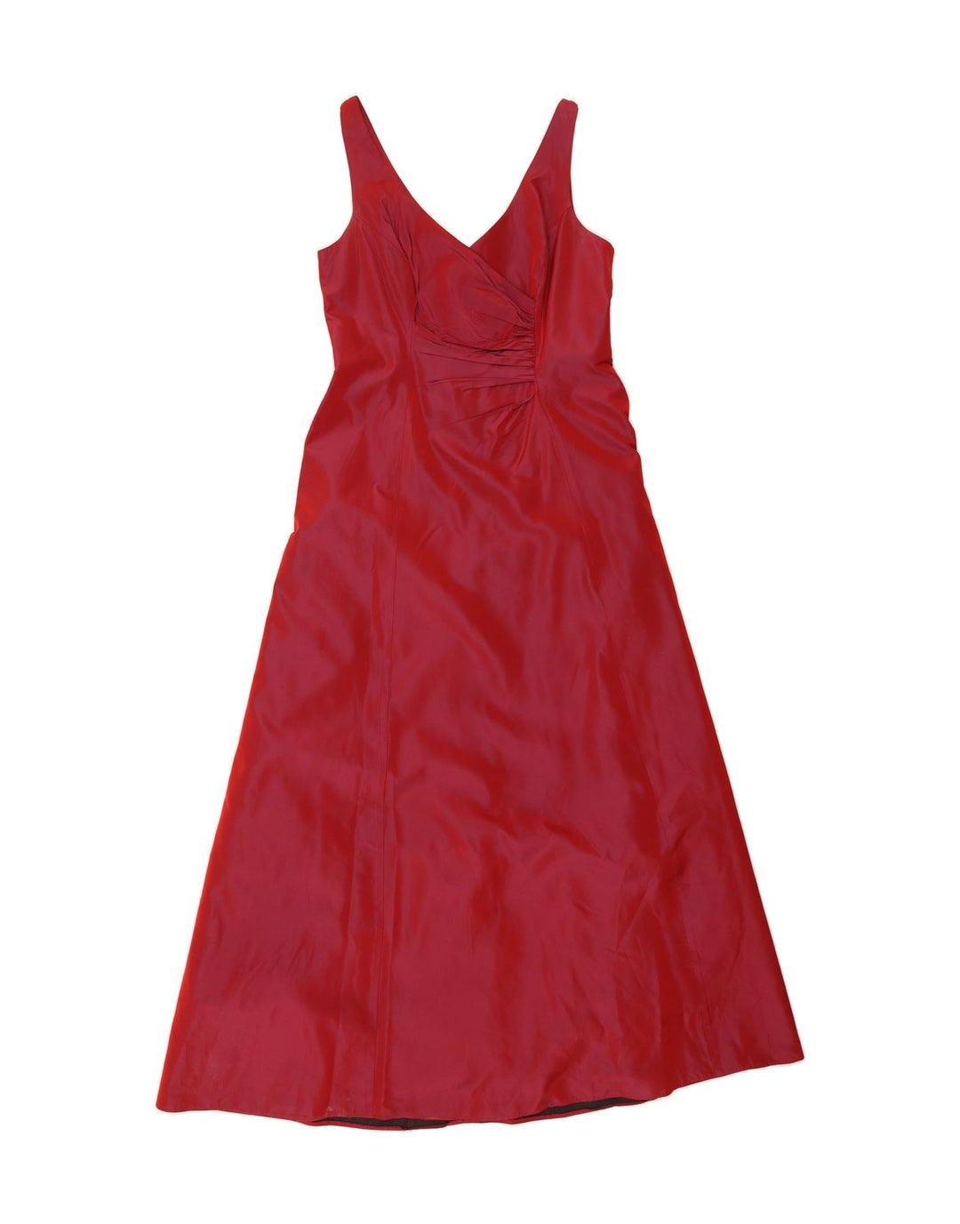 DEBUT Womens Sleeveless A-Line Dress UK 12 Medium Red Acetate Vintage Debut and Second-Hand Debut from Messina Hembry 