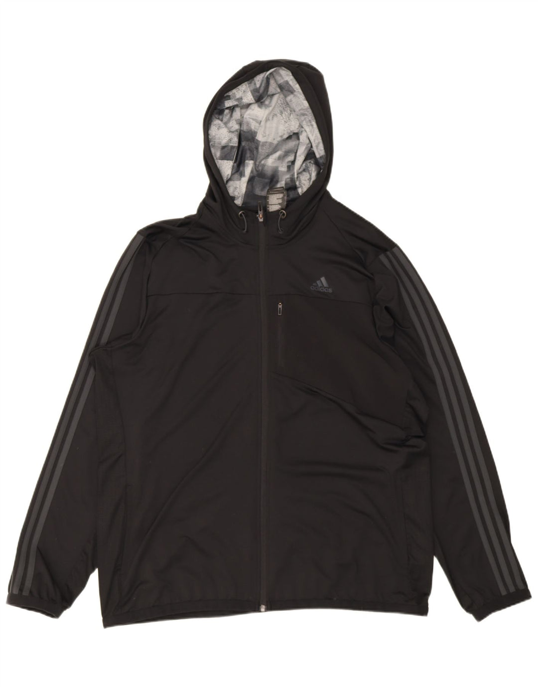 Giacca da ginnastica da uomo Adidas Climacool con cappuccio, grande, in poliestere nero