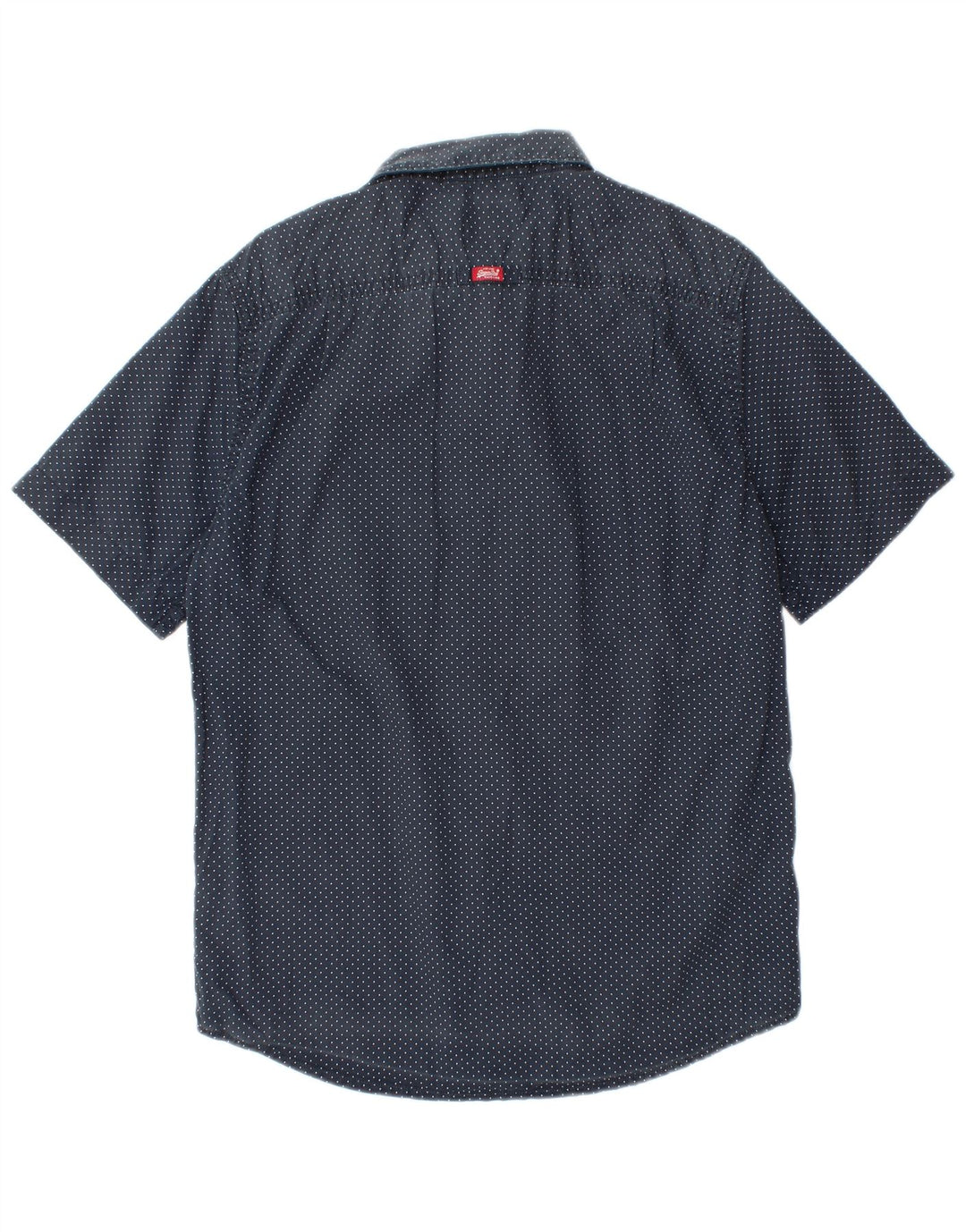 Camicia a maniche corte da uomo Superdry Large in cotone maculato blu navy