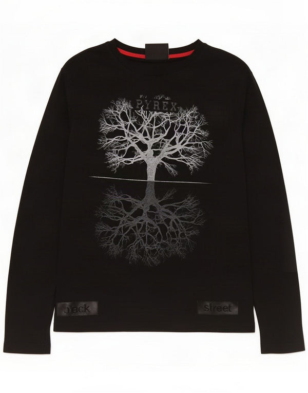 Pyrex Top grafico per ragazzi manica lunga 11-12 anni 2XL Cotone nero