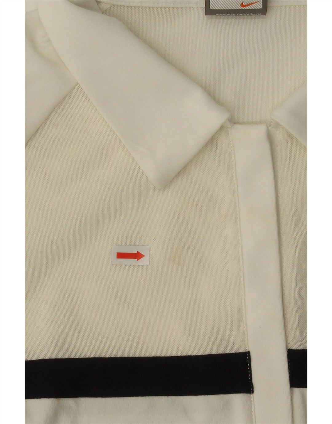 NIKE Womens Polo Shirt UK 14/16 Large White Colourblock Vintage Nike and Second-Hand Nike from Messina Hembry 