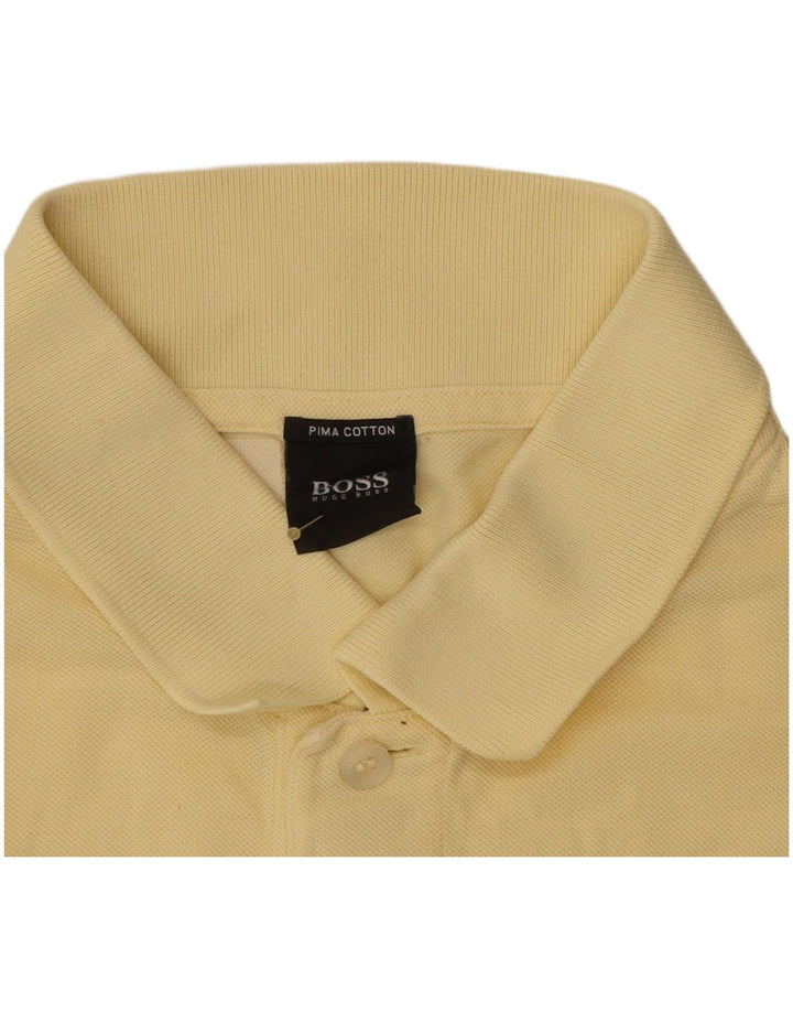 HUGO BOSS Mens Polo Shirt XL Yellow Cotton