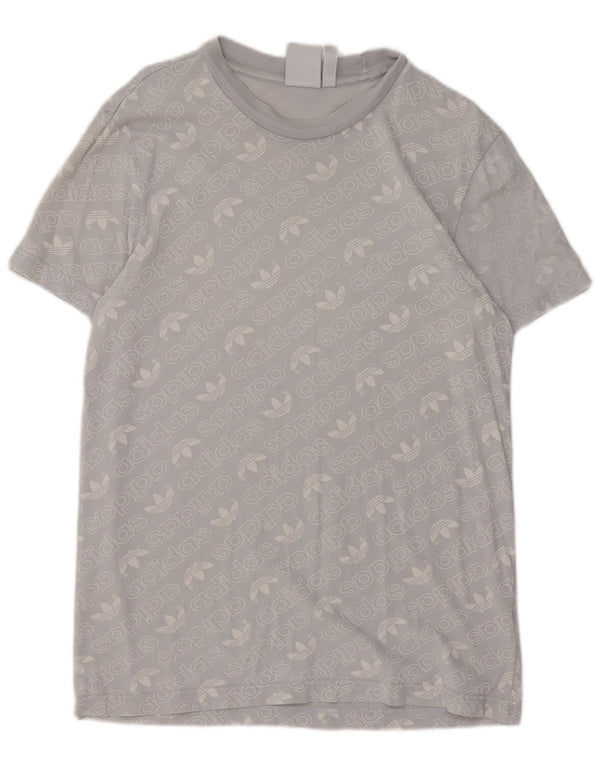 T-shirt grafica da uomo Adidas Top grande in cotone blu