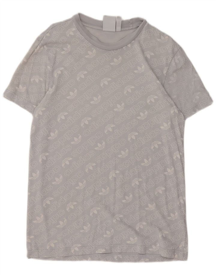 T-shirt grafica da uomo Adidas Top grande in cotone blu