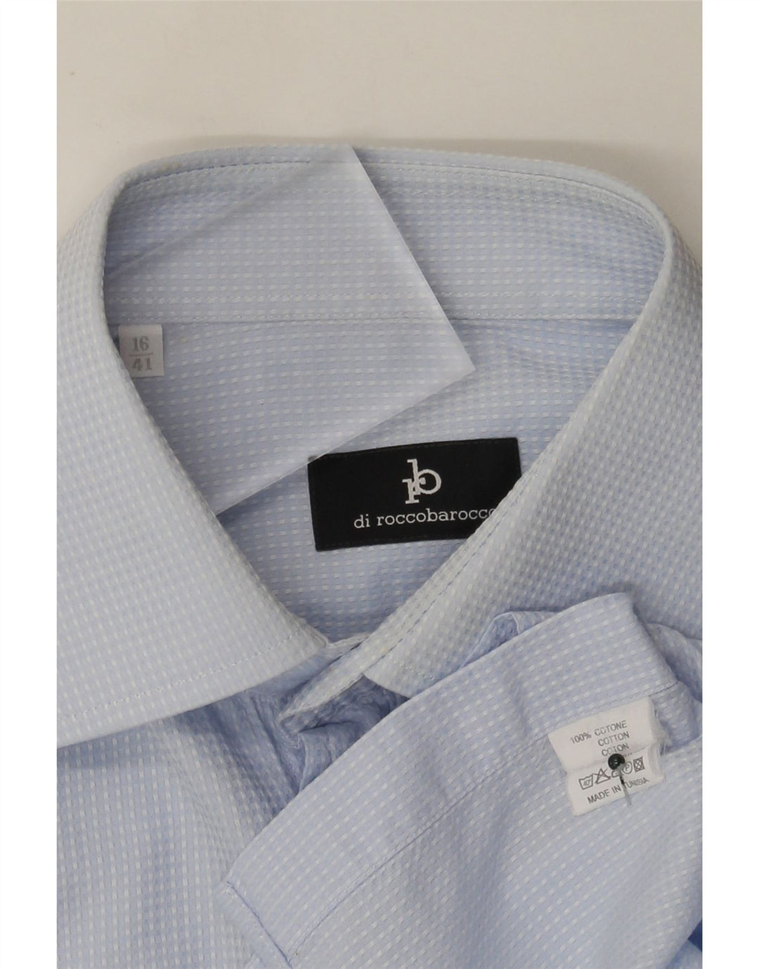 Camicia da uomo Roccobarocco taglia 41 16 grande cotone maculato blu