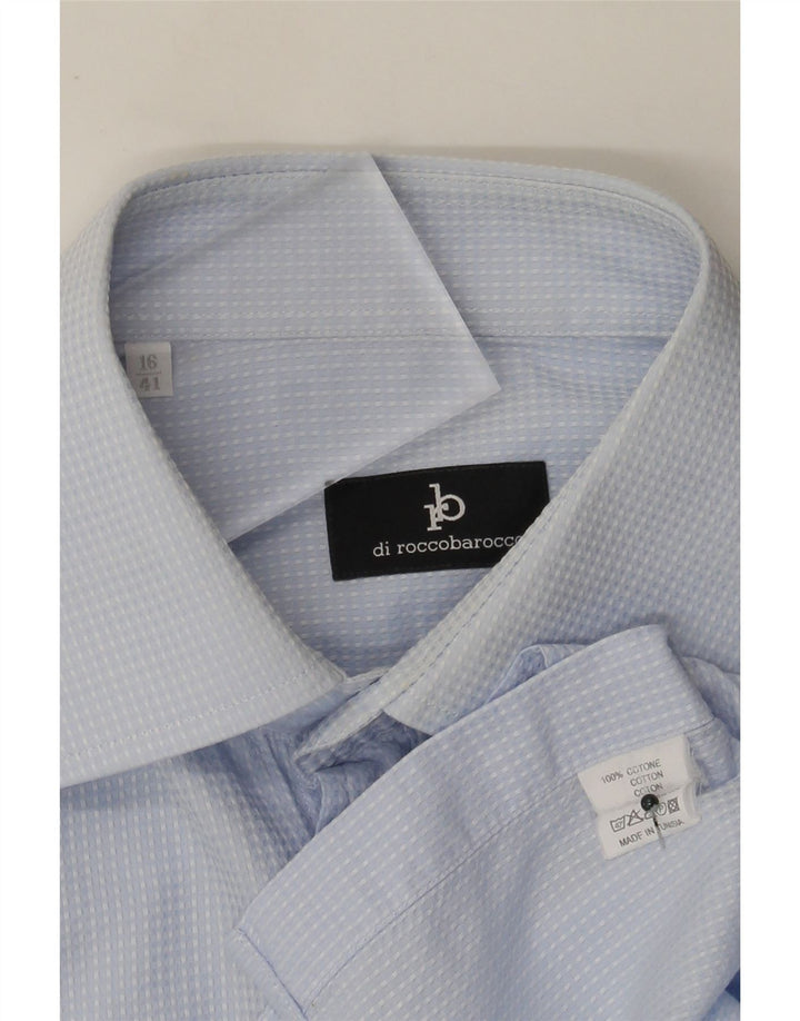 Camicia da uomo Roccobarocco taglia 41 16 grande cotone maculato blu