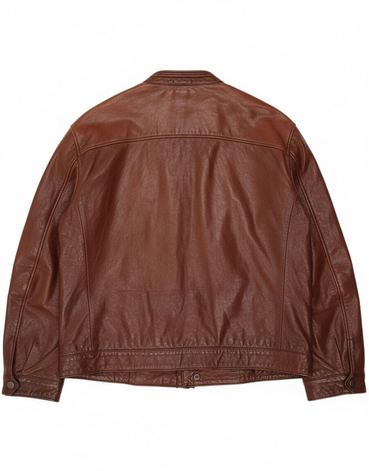 Giacca in pelle vintage da uomo UK 38 in pelle marrone medio