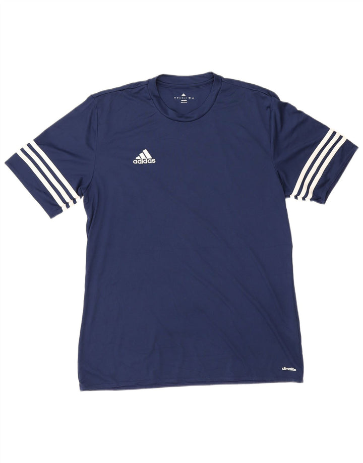 T-shirt Adidas Climalite da uomo, grande, in poliestere blu navy