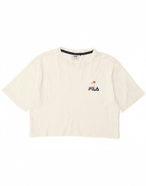T-shirt corta con grafica corta per ragazze Fila 15-16 anni in cotone bianco