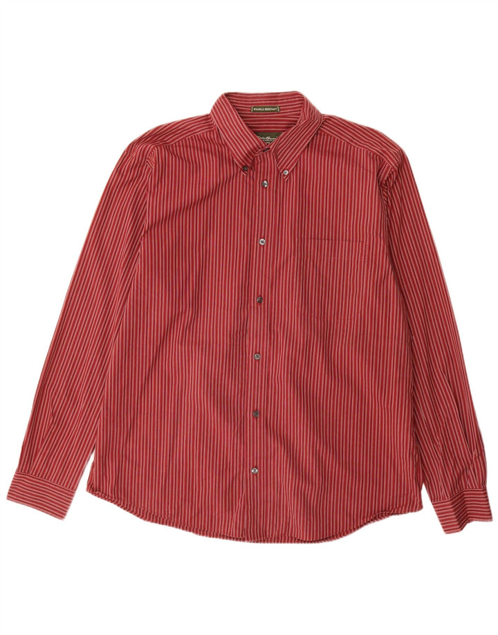 Camicia da uomo EDDIE BAUER grande cotone gessato rosso
